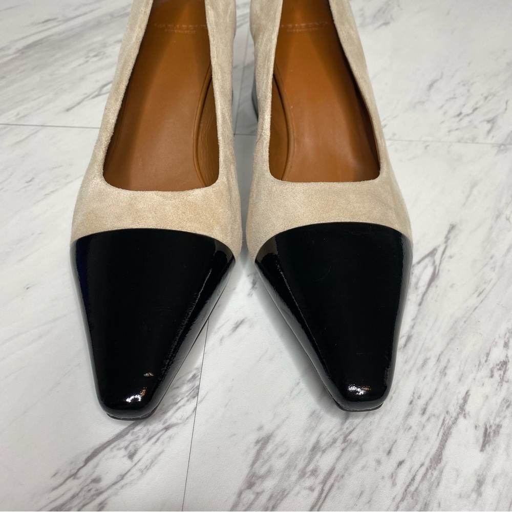 New! Vagabond Altea Beige Suede Black Patent Pointed Toe Pump 10 / 40 - Picture 11 of 15